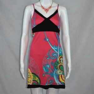 Coton Du Monde sz 36 (Small) Colorful French Adjustable Spaghetti Strap Dress